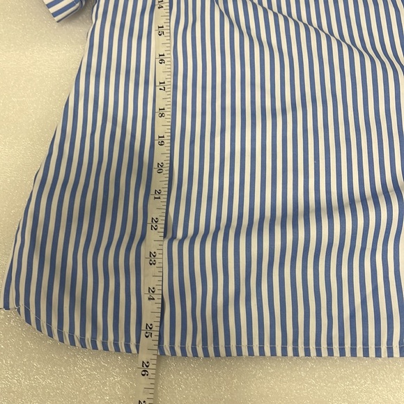 Gracia blue stripe ruffle shoulder top - Picture 9 of 13